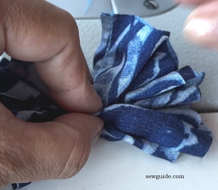 gather the fabric tube