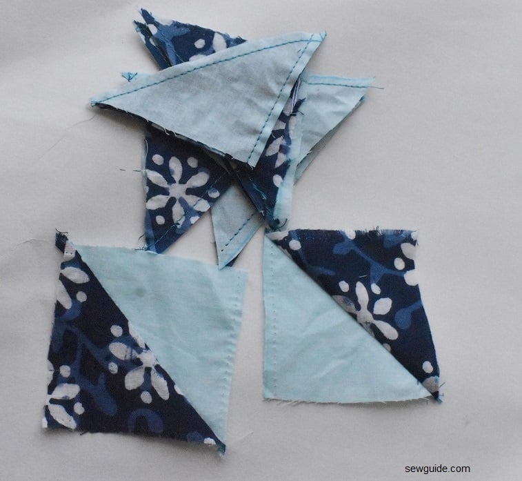 8 half square triangles made in one go