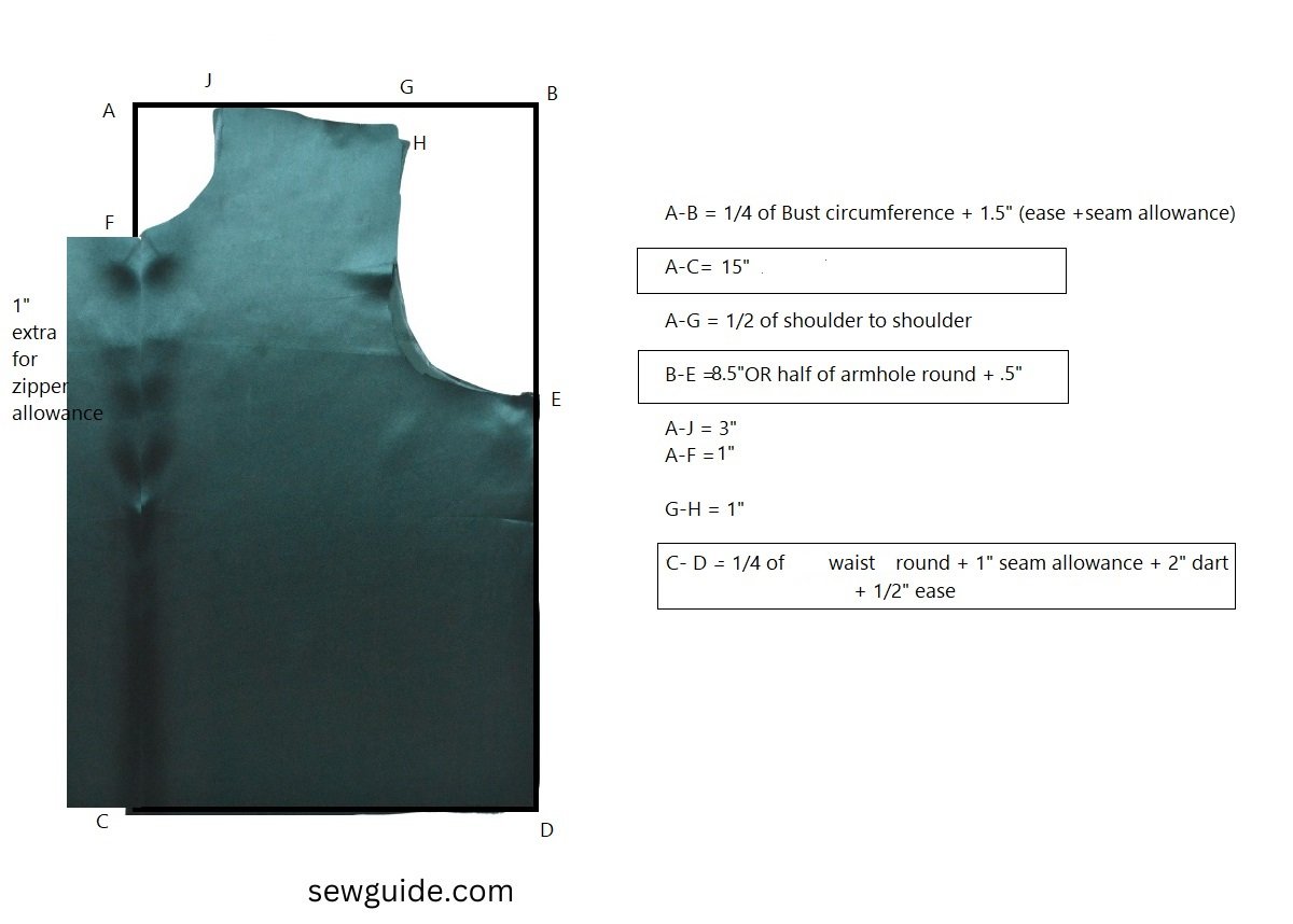 back pattern of the halter neck dress