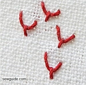 hand embroidery stitch 31 Fly stitch