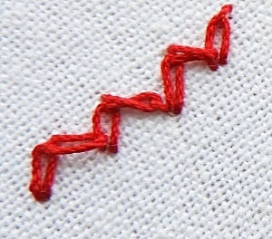 hand embroidery stitch 54 zig zag chain stitch
