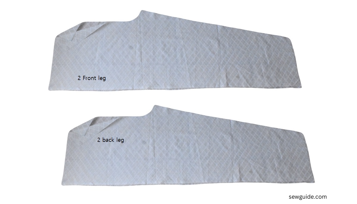 2 front leg and 2 back leg pattern for the harem trousers