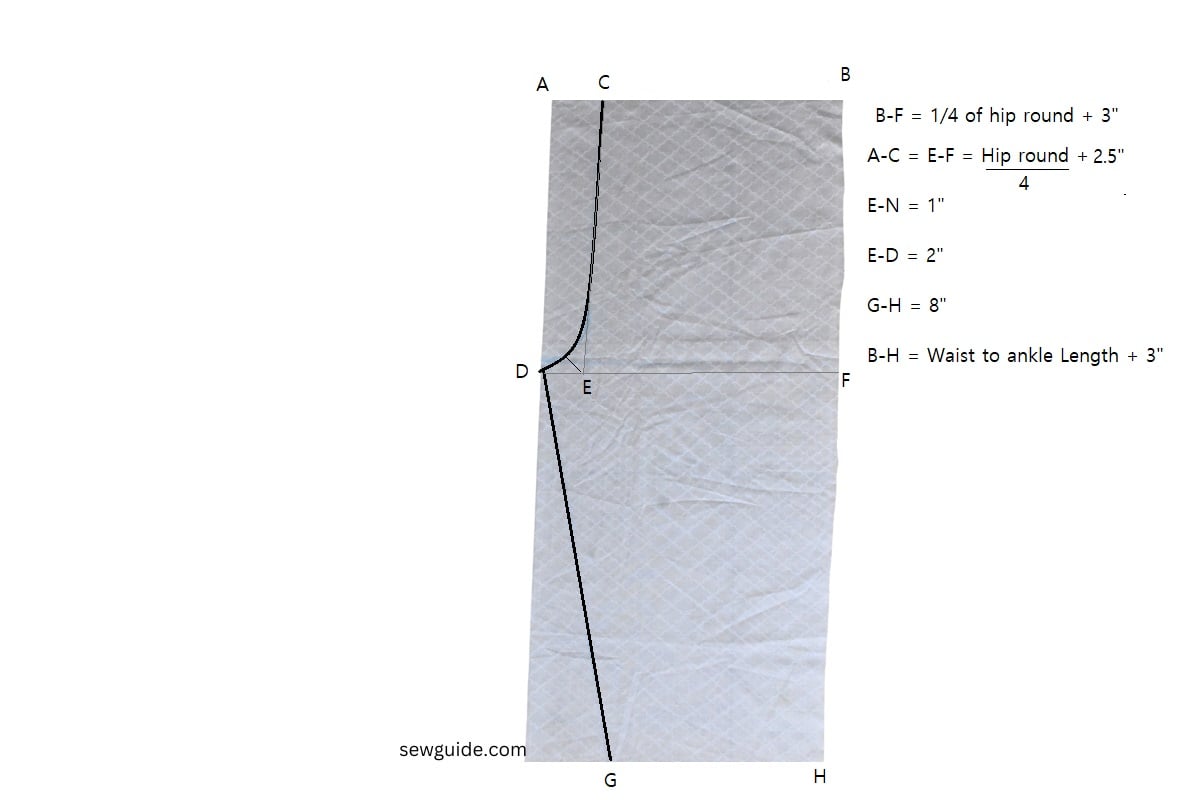 back pattern for the harem pants