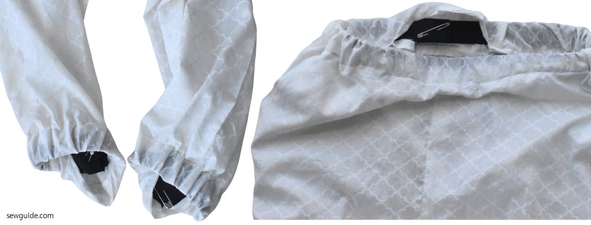 add elastic inside casing