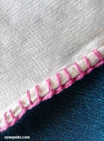 rolled hem by hand stitches