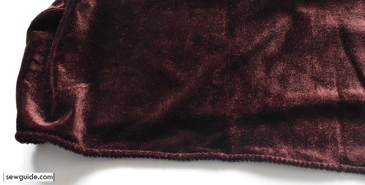 The edges sewn with the zig zag stitch