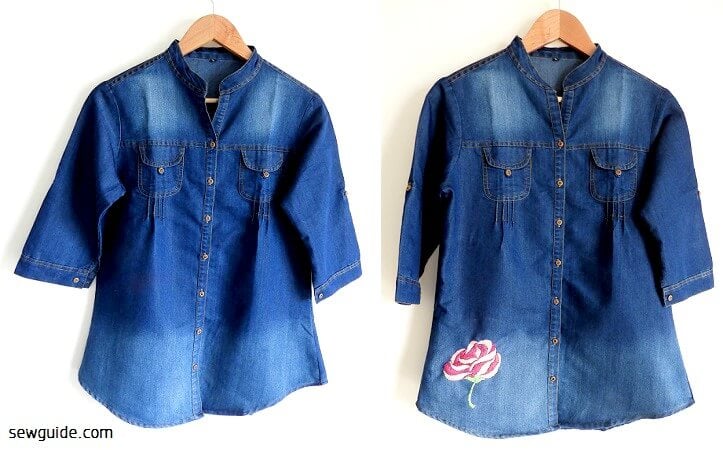 denim shirt embroidered