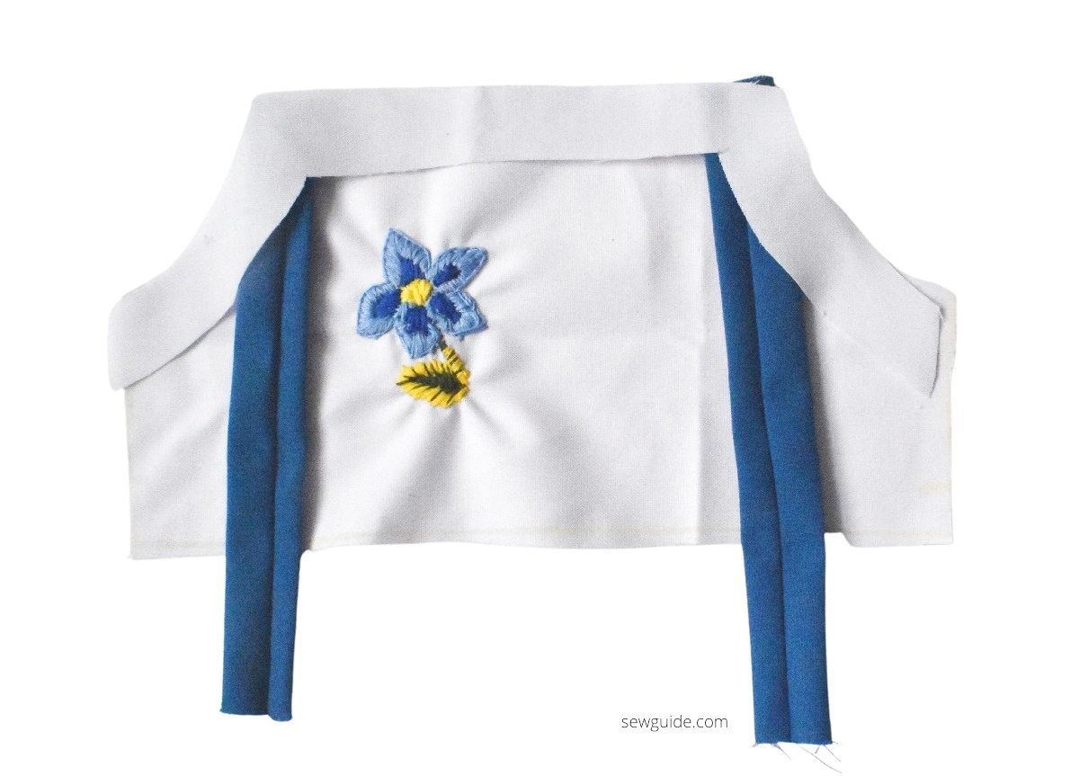 keep neckline facing on top