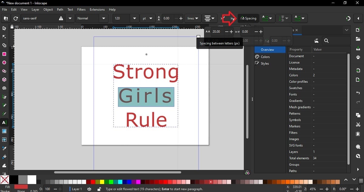 modify the fill color and stroke (outline) color, adjusting opacity and style.