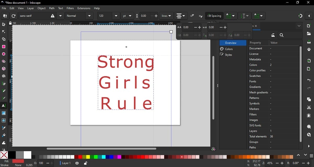modify the spacing of the design