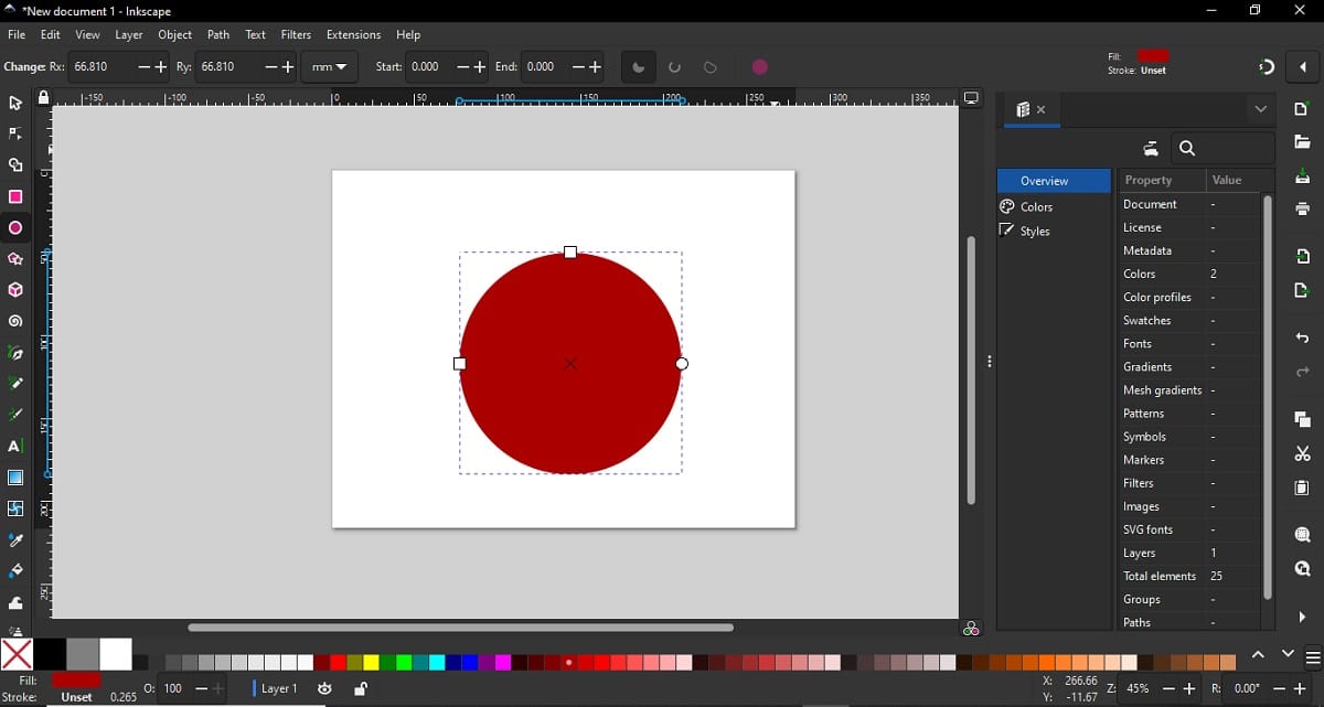 Fill the shape with color