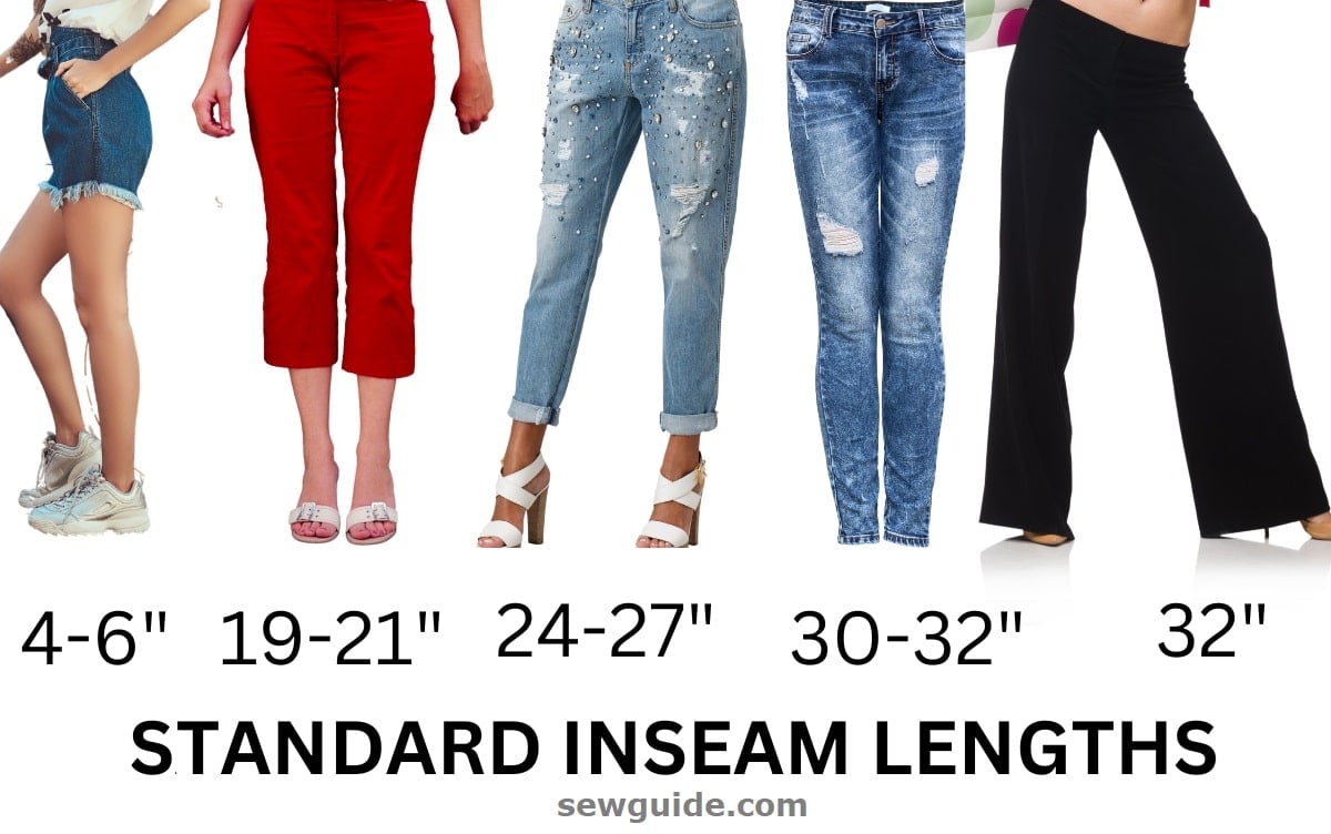 measurement for inseam for different pant lengths