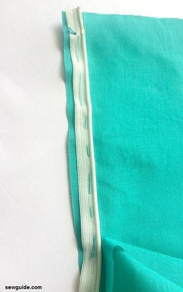 sew invisible zippers on clothes -Baste stitch the zipper coil