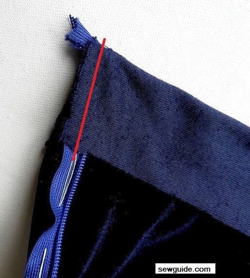 sew along the zipper teeth