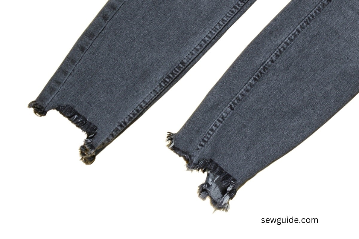 jeans hem cut slightly up