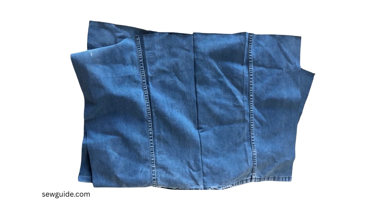 Jeans leg pieces joined together