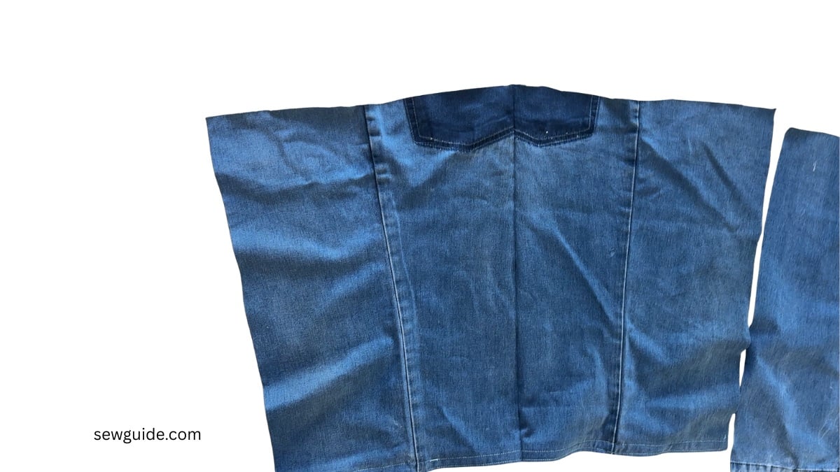 jeans panels joined together fpr the top