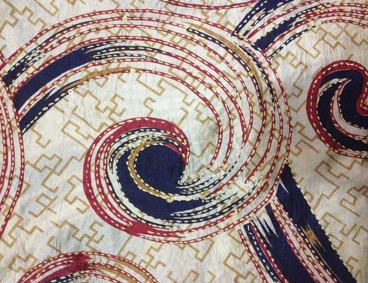 kantha work embroidery swirls