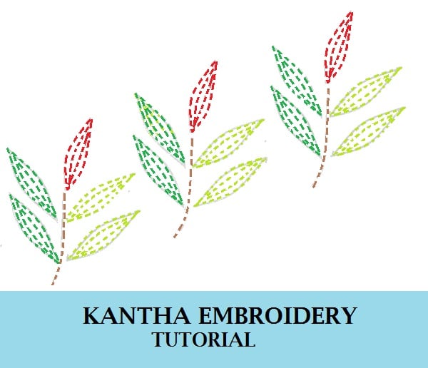 how to do kantha ebroidery design work