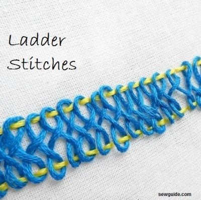 Decorative ladder stitches