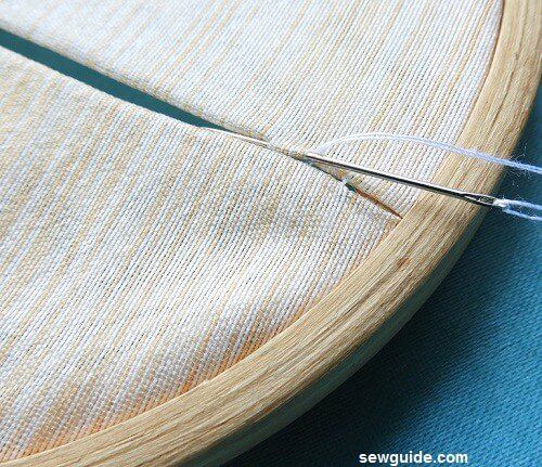 Take the stitch from the other side