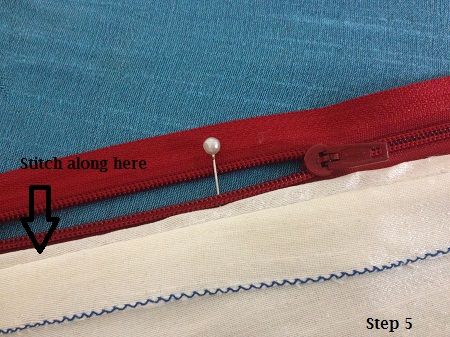 stitch along the edge to sew the lapped zipper