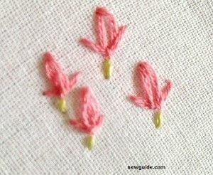 lazy daisy stitched buds