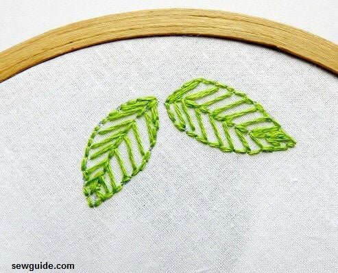 leaf stitch embroidery