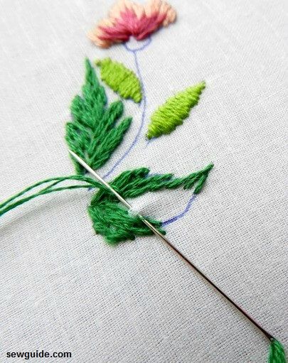 leaf embroidery