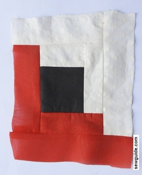 the fabric added to log cabin