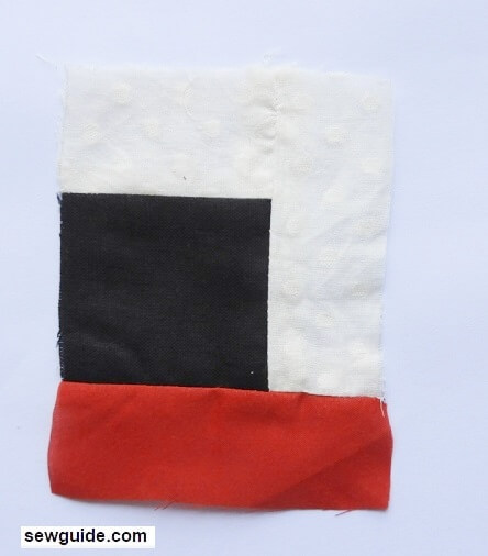 red fabric is joined