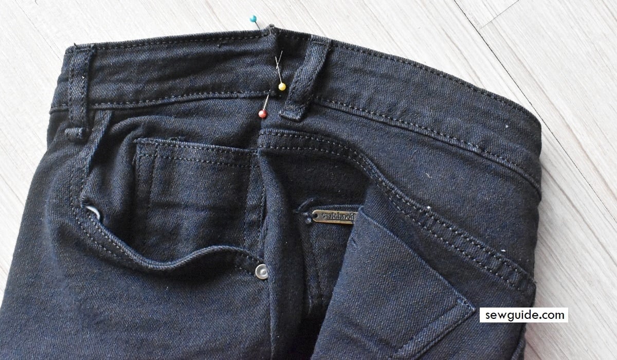 pin the waistband in place