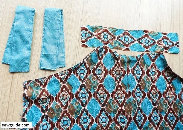 prepare the top straps and also facing for the top edge