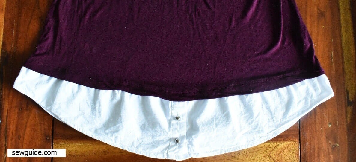 cut off the bottom hem of old shirts and add it to the hem of your top