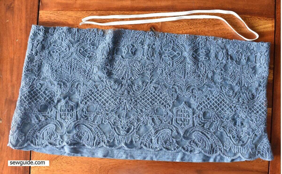 cut enough elastic to go over the waist