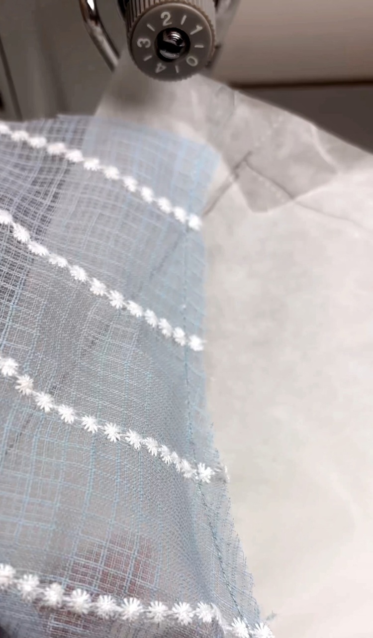 stitching line on neckline