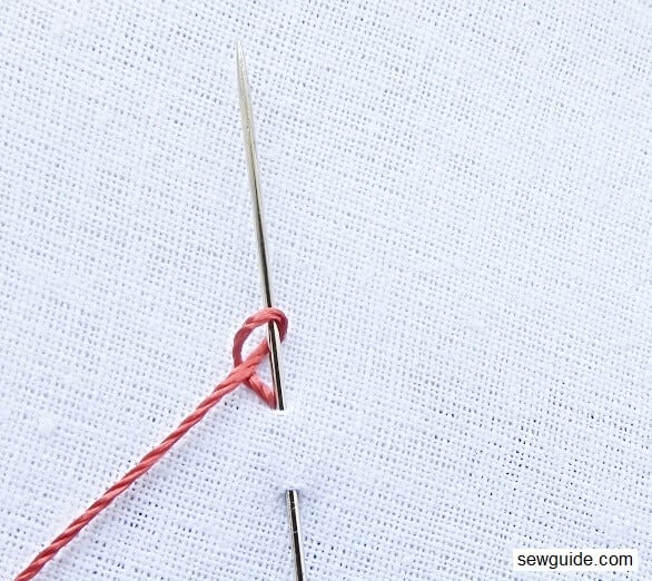 Bring the loop down on the needle