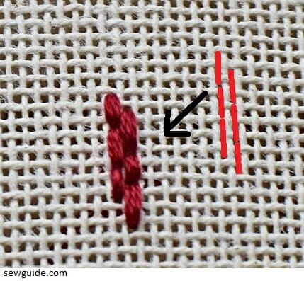 Brick stitch in needle point embroidery