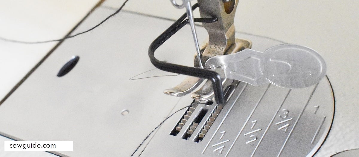 using the hand needle threader on a sewing machine