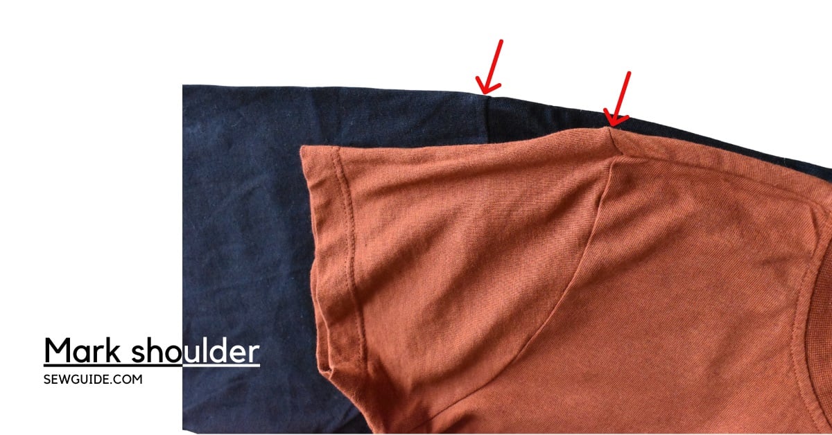 Mark the new shoulders on the tshirt for alteration.