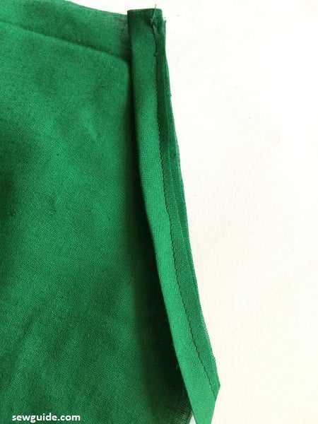 sew the band over the pocket edge of the parallel pant pattern