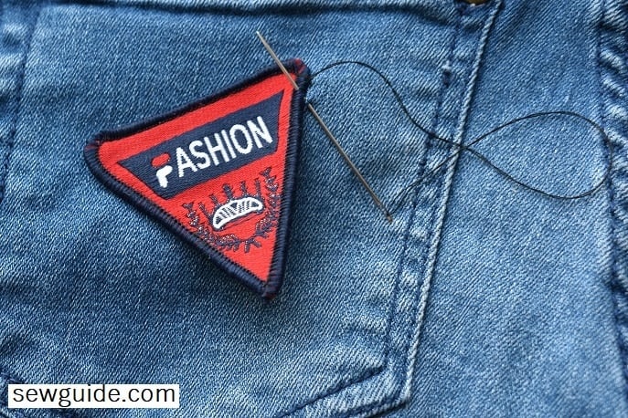 whip stitching the patches