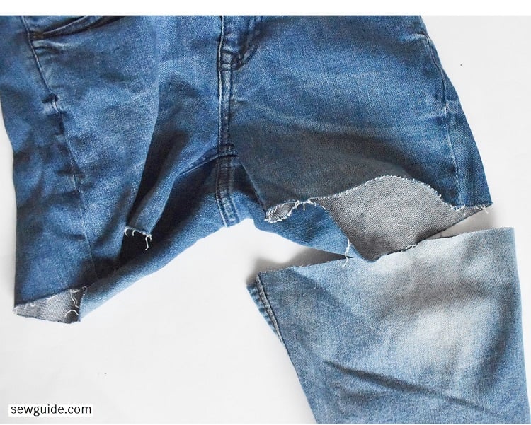 sew the jeans pieces together