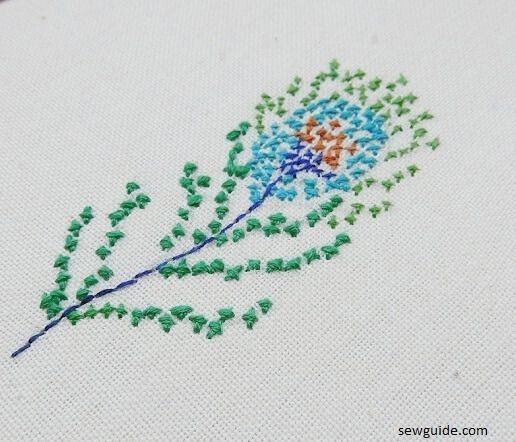 peacock feather embroidery