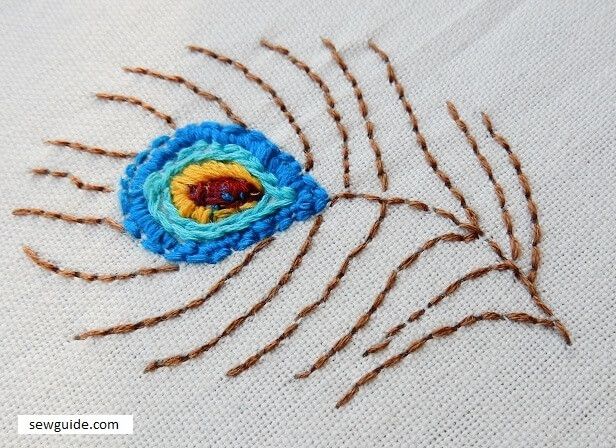 peacock feather embroidery