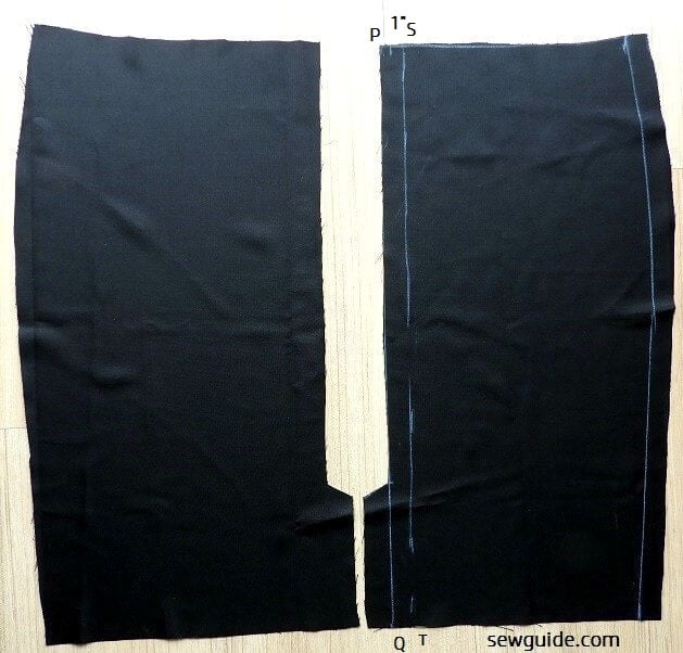 The back pattern consists of 2 pieces