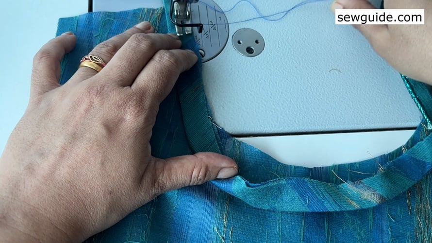 binding on the neckline