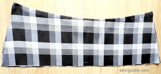 front yoke piece and the lining fabric