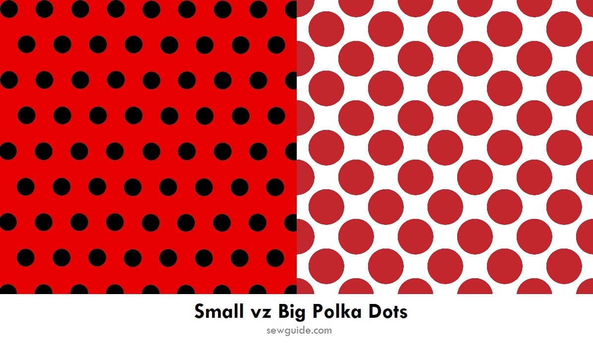 polka dot pattern - large and small dots ; dots on light and dark backgrounds