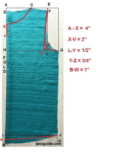 front pattern of the top